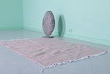 Soft Pink Moroccan Rug – Minimalist Handwoven Accent | 3.4 FT x 5.2 FT