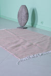 Soft Pink Moroccan Rug – Minimalist Handwoven Accent | 3.4 FT x 5.2 FT