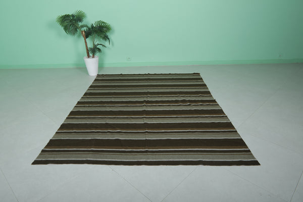 Vintage Moroccan handwoven kilim | 6 x 7.6 ft