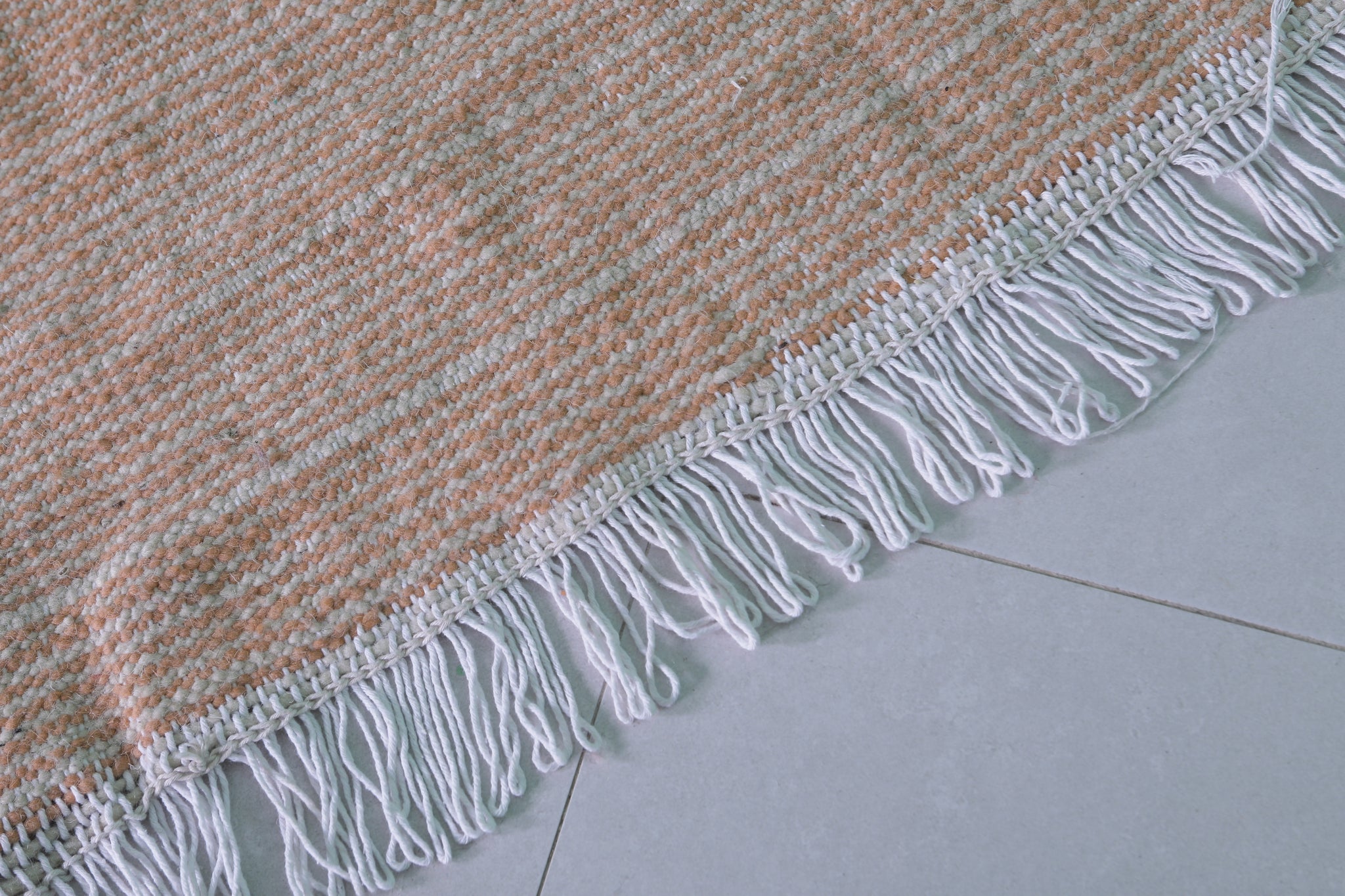 3.4 FT x 5.8 FT Natural Striped Moroccan Rug – Earthy Handwoven Decor ...