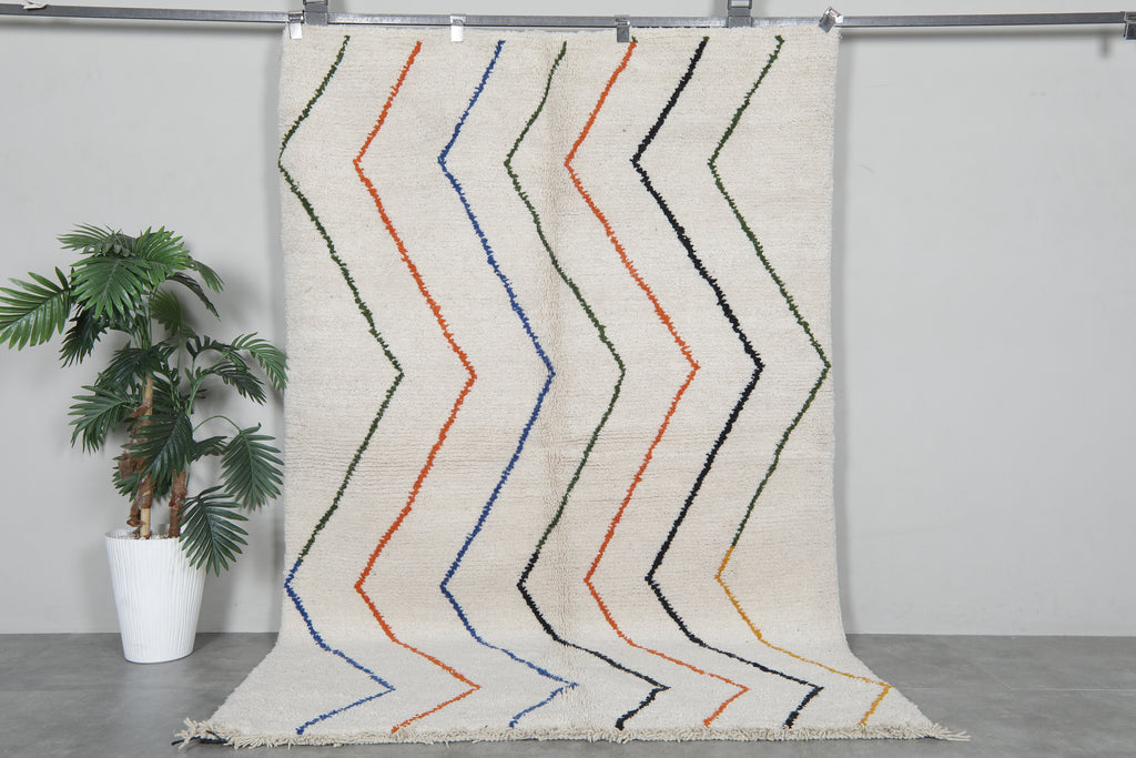 Handmade wool rug 4.9 FT X 7.7 FT