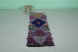 Colorful Moroccan Boucherouite Entryway Rug – 2 x 6.2 FT Handmade Vintage