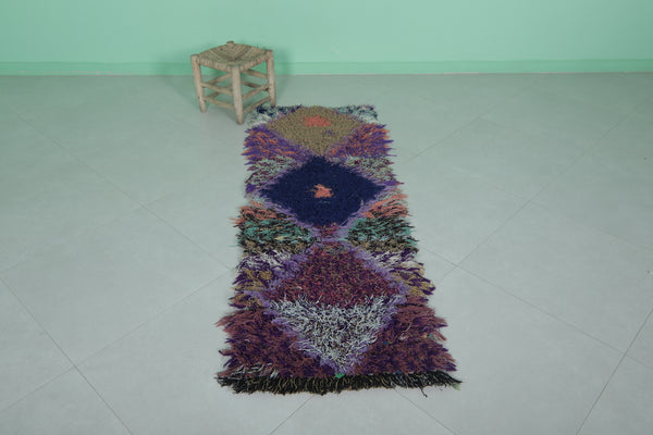 Colorful Moroccan boucherouite entryway rug – 2 x 6.2 FT handmade vintage
