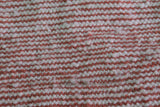 Moroccan Rug – Warm Red & White Striped Accent | 3.1 FT x 5 FT