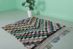 Square Colorful Berber Moroccan Rug - 4.8 FT X 5.4 FT | Unique Handcrafted Decor