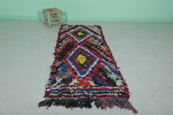 Vintage Moroccan berber runner rug - Handmade 2.6 x 6.9 ft