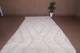 6.8 X 12.5 FT Moroccan Rug - Handwoven Ivory with Geometric Pattern