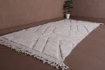 6.8 X 12.5 FT Moroccan Rug - Handwoven Ivory with Geometric Pattern