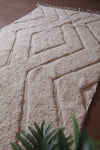 6.8 X 12.5 FT Moroccan Rug - Handwoven Ivory with Geometric Pattern