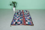 Boucherouite Handmade Moroccan Berber Rug - 3.8 FT X 6.8 FT | Vibrant Artisan Craft