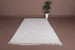 5.1 X 8.4 FT Moroccan Wool Rug - Simple & Elegant Ivory