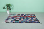 Boucherouite Handmade Moroccan Berber Rug - 3.8 FT X 6.8 FT | Vibrant Artisan Craft