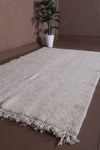 5.1 X 8.4 FT Moroccan Wool Rug - Simple & Elegant Ivory