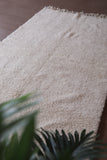 5.1 X 8.4 FT Moroccan Wool Rug - Simple & Elegant Ivory