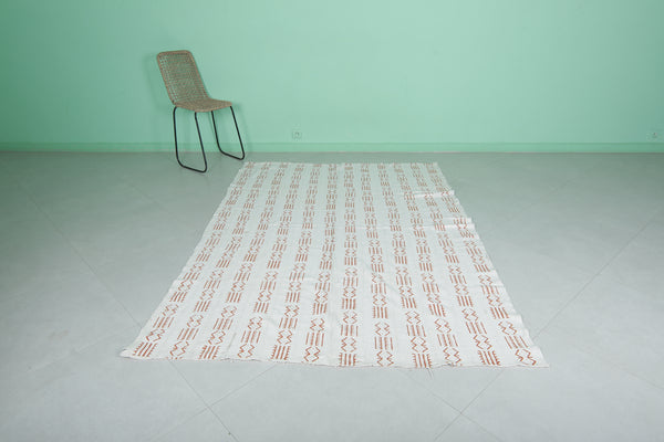 Flatwoven berber Moroccan rug - 5.2 FT X 7.4 FT | Authentic handcrafted art