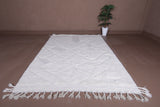 6.7 X 9.1 FT Moroccan Wool Rug - Cozy Ivory with Tassel Finish