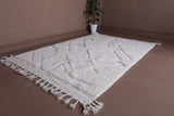 6.7 X 9.1 FT Moroccan Wool Rug - Cozy Ivory with Tassel Finish