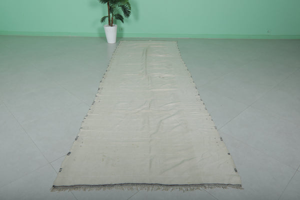Beige long entryway Moroccan rug – 3.7 FT x 11.5 FT | Handwoven berber carpet