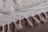 6.7 X 9.1 FT Moroccan Wool Rug - Cozy Ivory with Tassel Finish