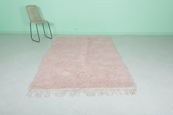 Handmade Moroccan rug – Soft pink, 4.9 FT x 7.8 FT