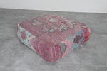 Vintage Moroccan Pouf - Handwoven Floor Cushion 24x24