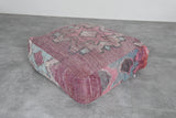 Vintage Moroccan Pouf - Handwoven Floor Cushion 24x24