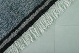 Moroccan Rug 4.2 X 6 Feet - Handwoven Blue with Black Border