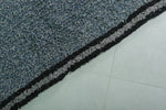 Moroccan Rug 4.2 X 6 Feet - Handwoven Blue with Black Border