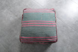 Vintage Moroccan Pouf - Handwoven Floor Cushion 24x24