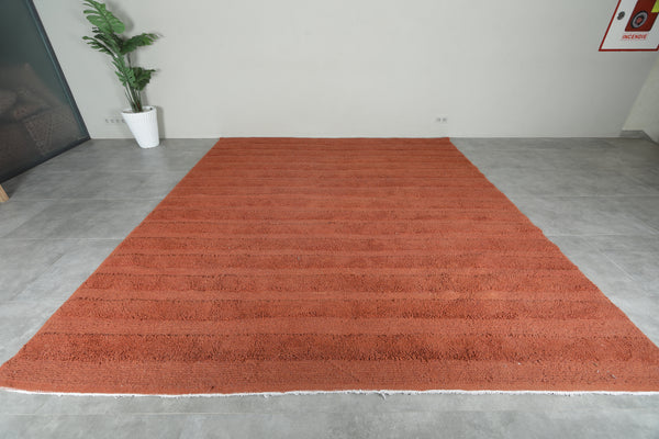 Brown minimalist Moroccan rug - Custom size