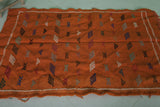 Handwoven Orange Moroccan Rug – 3.1 FT x 4.8 FT with Berber Tribal Patterns