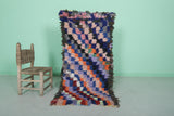 Handmade Moroccan Runner Rug – 2.2 FT x 4.6 FT | Vibrant Geometric Design