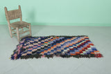 Handmade Moroccan Runner Rug – 2.2 FT x 4.6 FT | Vibrant Geometric Design