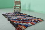 Handmade Moroccan Runner Rug – 2.2 FT x 4.6 FT | Vibrant Geometric Design