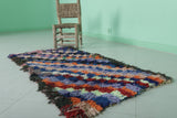 Handmade Moroccan Runner Rug – 2.2 FT x 4.6 FT | Vibrant Geometric Design