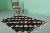 Handmade Small Berber Azilal Rug - 2.4 FT X 3.9 FT | Moroccan Checkerboard Pattern