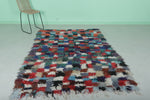 Colorful Boucherouite Rug – 5.1 x 7.2 FT | Handmade Moroccan Shag Rug