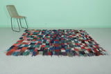 Colorful Boucherouite Rug – 5.1 x 7.2 FT | Handmade Moroccan Shag Rug