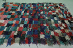 Colorful Boucherouite Rug – 5.1 x 7.2 FT | Handmade Moroccan Shag Rug