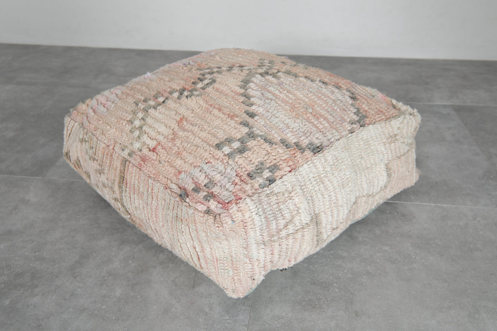 Handmade Moroccan pouf - Vintage beni ourain rug ottoman