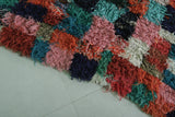 Colorful Boucherouite Rug – 5.1 x 7.2 FT | Handmade Moroccan Shag Rug