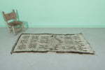 Vintage Handmade Moroccan Runner Rug – 2.7 x 5.9 ft, Neutral Tones with Tribal Patterns