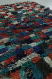 Colorful Boucherouite Rug – 5.1 x 7.2 FT | Handmade Moroccan Shag Rug