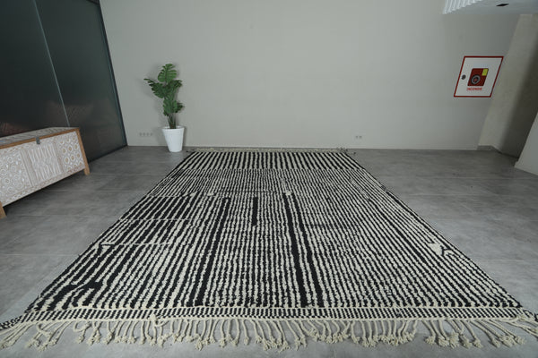 Black & white Moroccan rug - Custom size