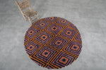 Round Moroccan Wool Rug – 5 ft | Vibrant Geometric Pattern