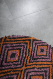 Round Moroccan Wool Rug – 5 ft | Vibrant Geometric Pattern