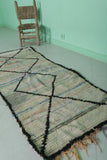 Vintage Handmade Rug – 2.2 x 5.9 FT | Moroccan Pastel Diamond Design