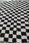 Black and White Checkered Moroccan Round Rug - Custom Handmade Rug