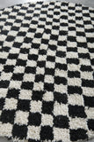 Moroccan Round Rug - Handmade Checkered Carpet