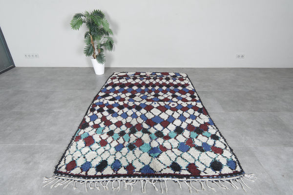 Handmade Wool Rug 4.9 x 7.7 ft Moroccan Berber Carpet